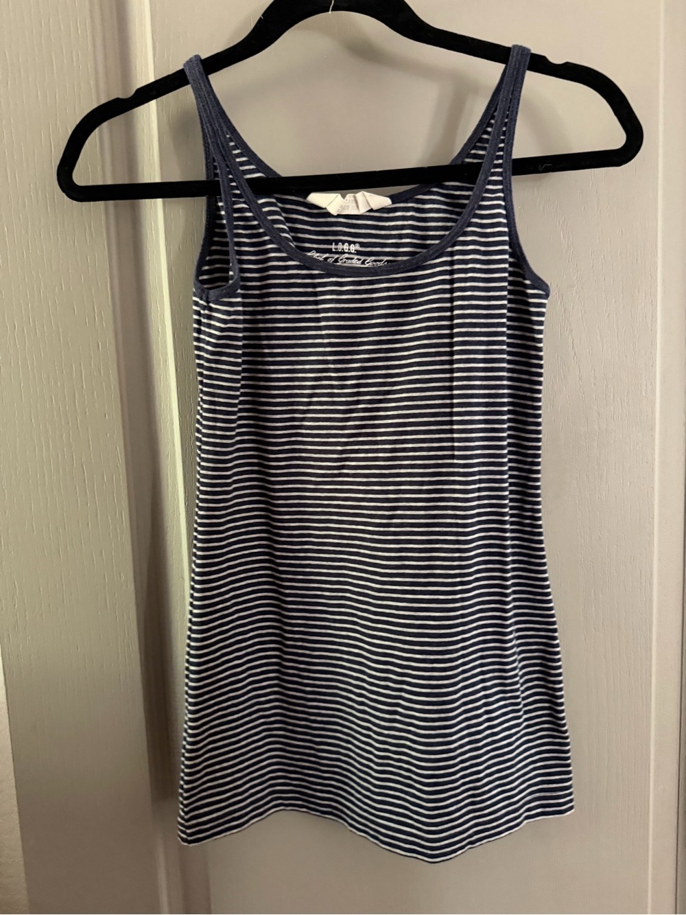 L.O.G.G. Navy and White striped Women’s Tank Top Medium